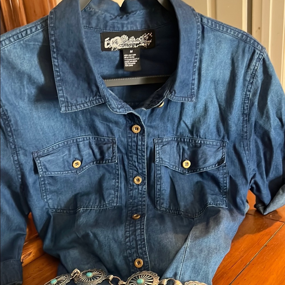 Blue Denim Button-Up Shirt